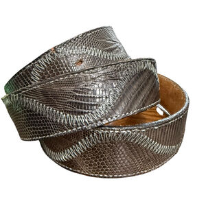 Vintage Nocona Exotic Leather Western Belt Brown Size 43.5 Inches with Buckle